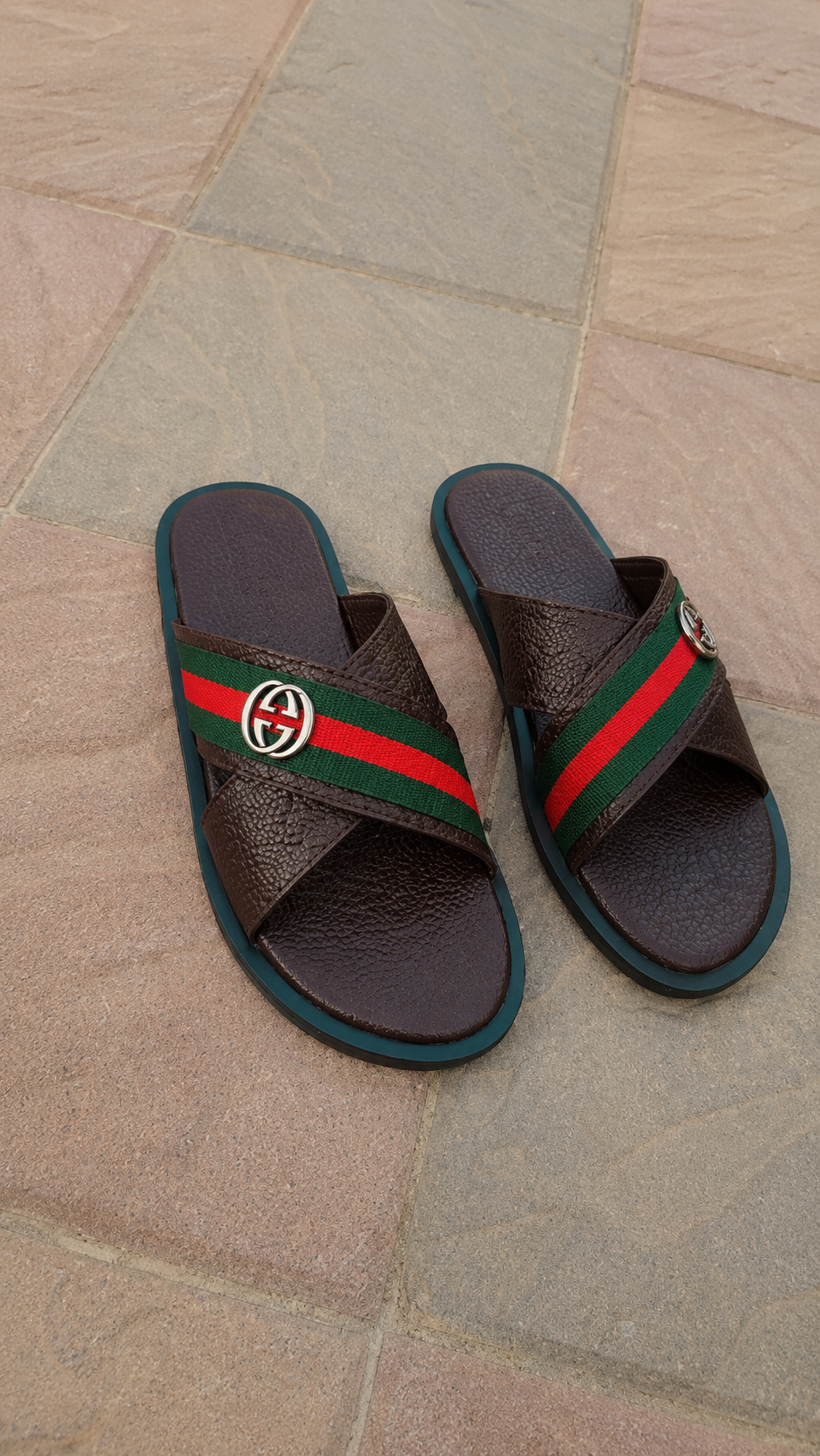 Liko SIGNATURE HERITAGE SLIDE - BROWN – Inspired by Gucci's Archival Designs