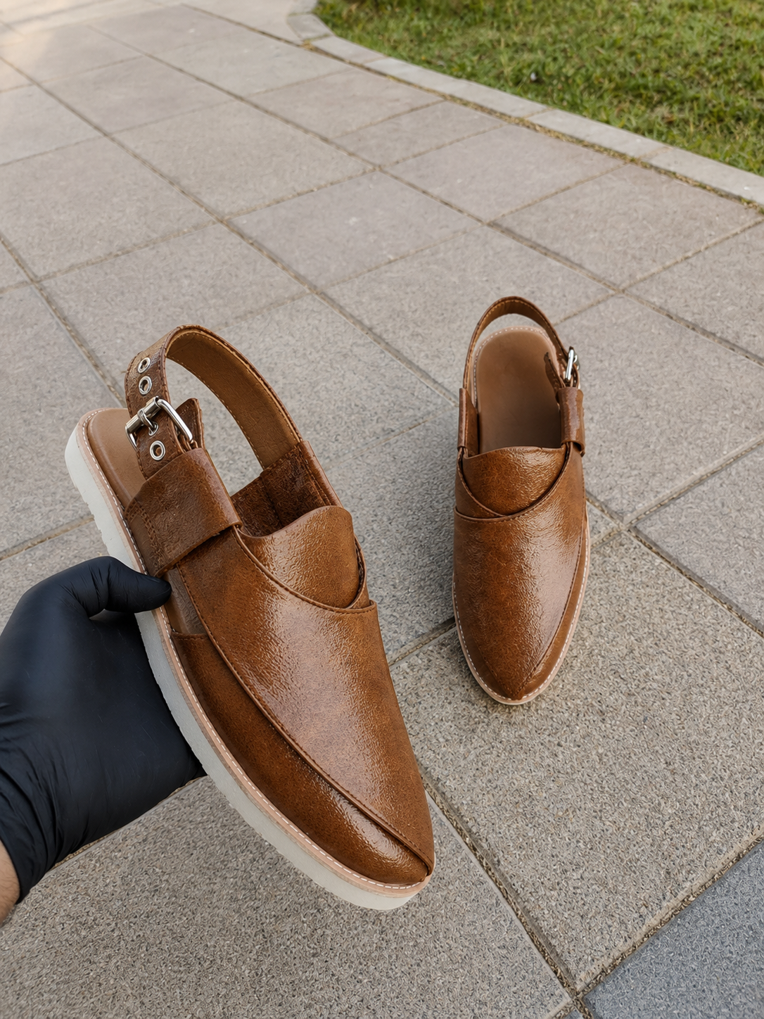 Premium Faux Leather Peshawari – Premium Leather Sandals for Men
