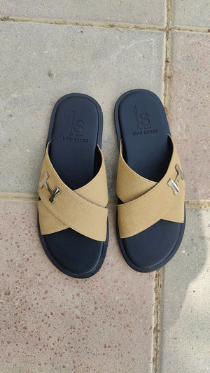Hermes up sued slide - fawn. (Inspired by Hermes Paris)
