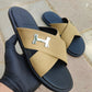 Hermes up sued slide - fawn. (Inspired by Hermes Paris)